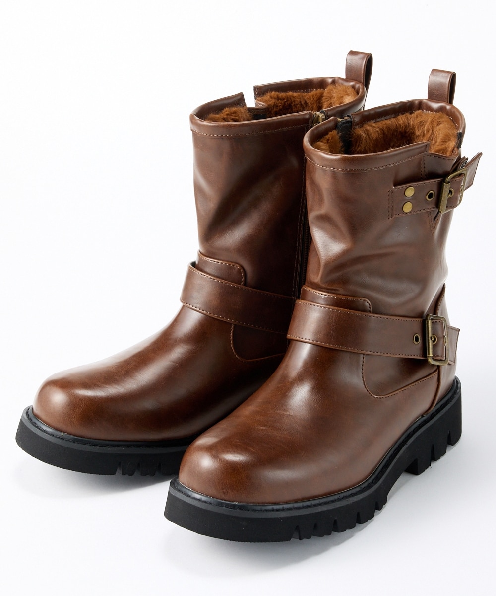 裏側エコファーエンジニアブーツ（ワイズ3E） 通販【ニッセン】