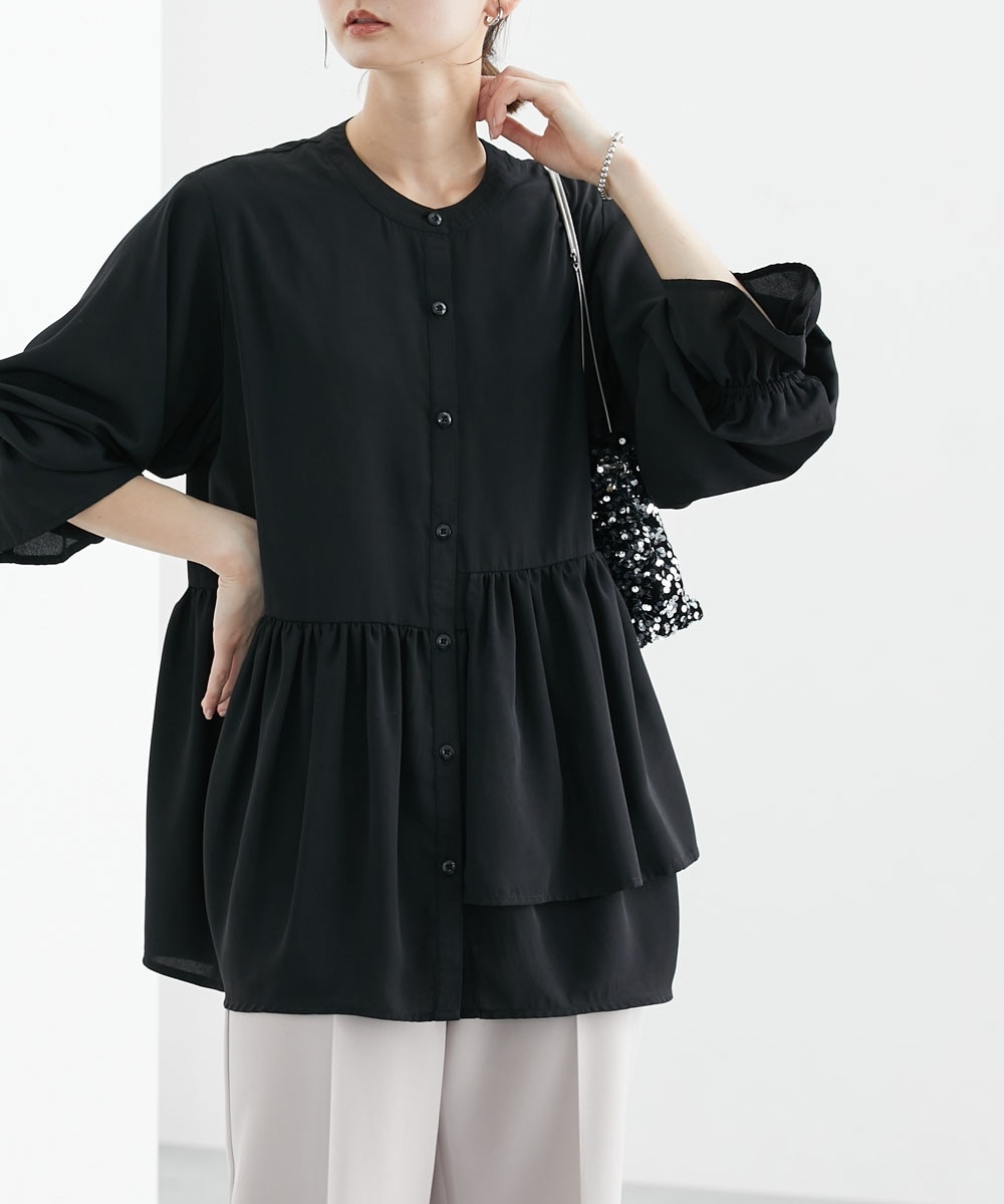 アシンメトリーギャザーブラウス 通販【ニッセン】