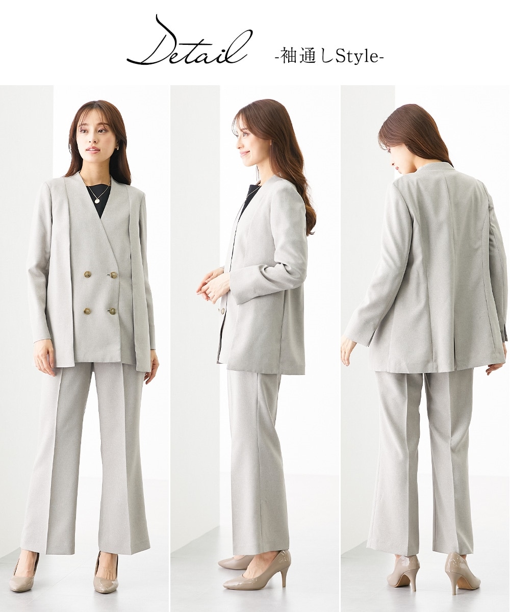 レディーススーツ】2WAYダブルブレストジャケットパンツスーツ