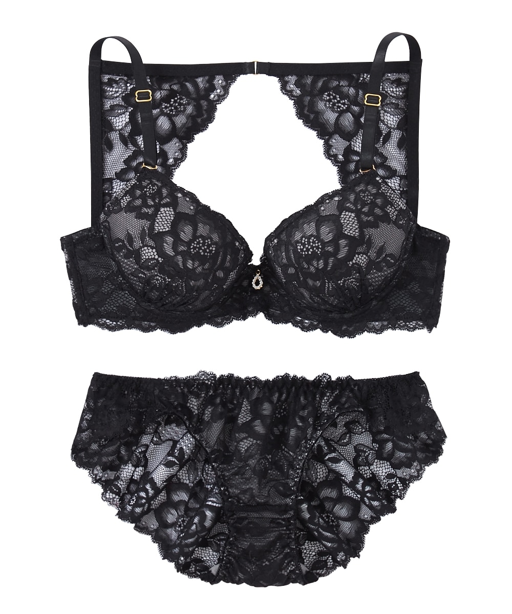 背中魅せ総レースブラジャーショーツセット 通販【ニッセン】