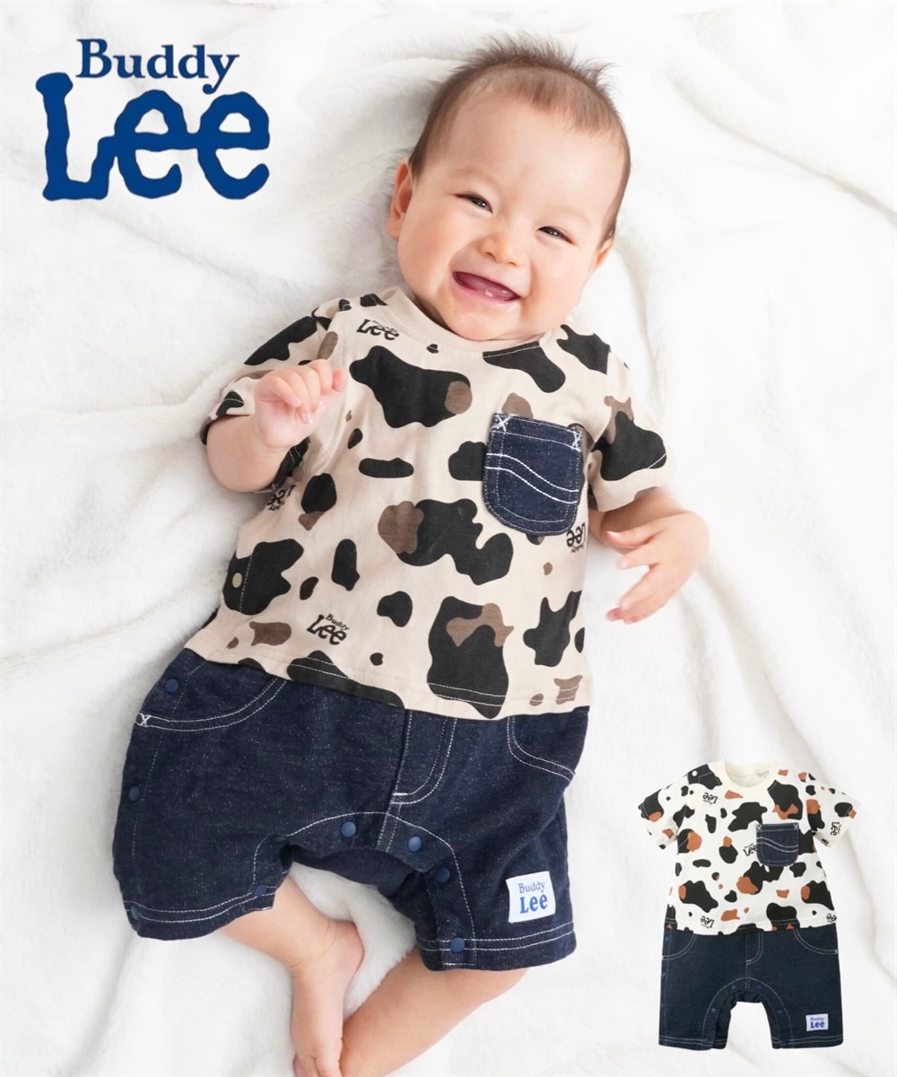 Buddy Lee（バディ リー）】カウ柄切替え半袖カバーオール（男の子