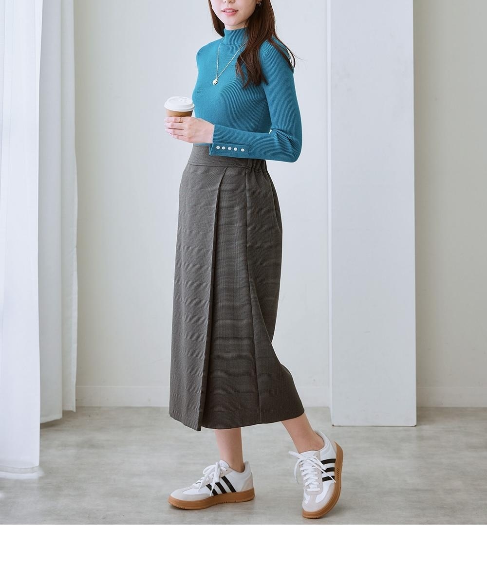 ブリーフィング ラップカーキスカートLサイズ 裏微起毛】ウール調ラップ風ロングスカート<大きいサイズ有> 通販