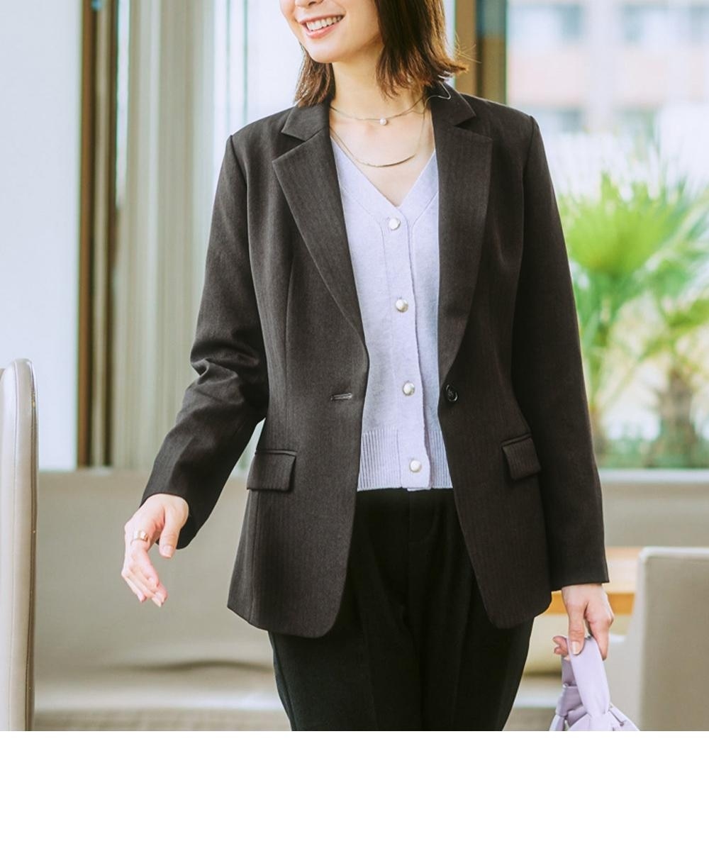 ウール調ヘリンボーンテーラードジャケット（ウォッシャブル） 通販