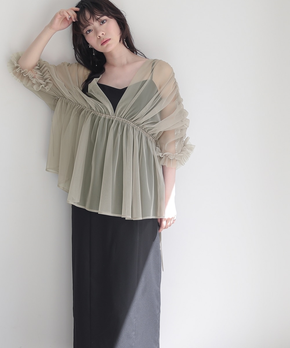 結婚式・パーティー・オケージョンドレス】デザインチュールボレロ＋