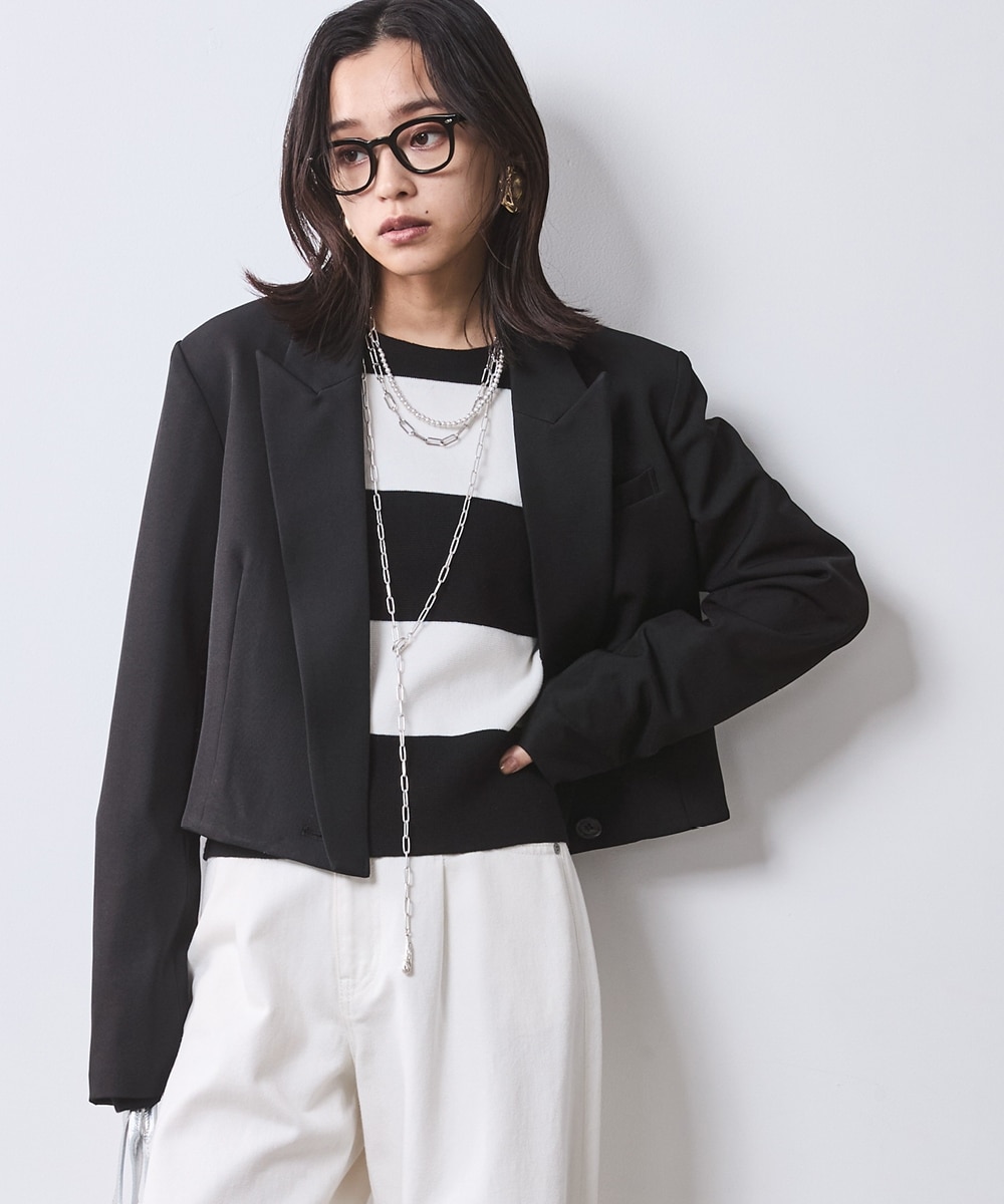 クロップドテーラードジャケット＜大きいサイズ有＞シックスタイル
