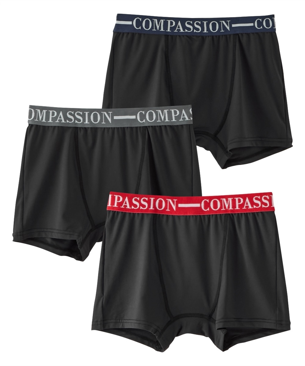 つるつるストレッチロゴゴム前閉じボクサーパンツ3枚組（男の子