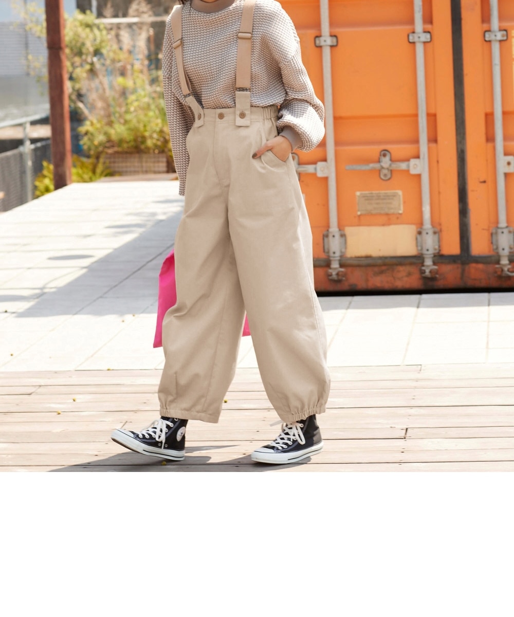 大きいサイズ サスペンダー付パンツ(ゆったりヒップ） 通販【ニッセン】