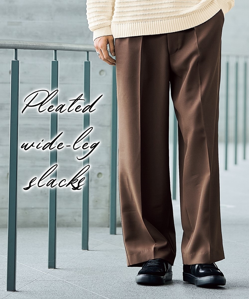 タックワイドスラックス【大きいサイズ有】 通販【ニッセン】