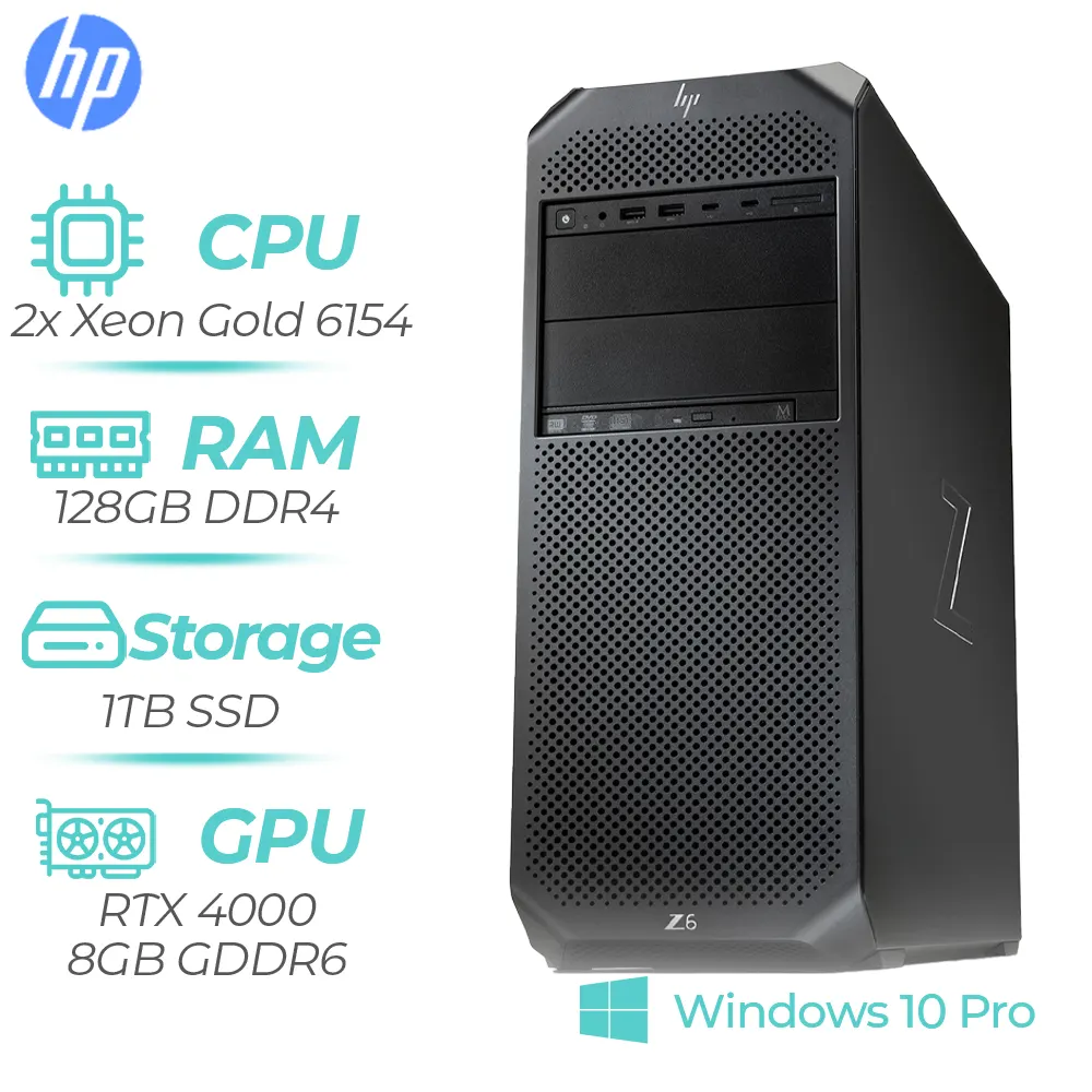 HP Workstation Z6 G4 2x Intel Xeon Gold 6154 3.00GHz / 3.70GHz