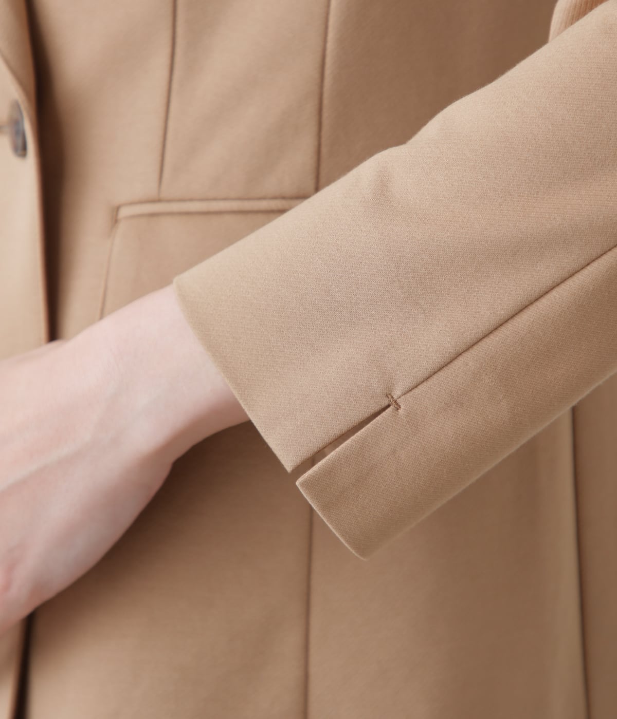 ニューヨーカーベージュ ヘリンボーン ダブルジャケット