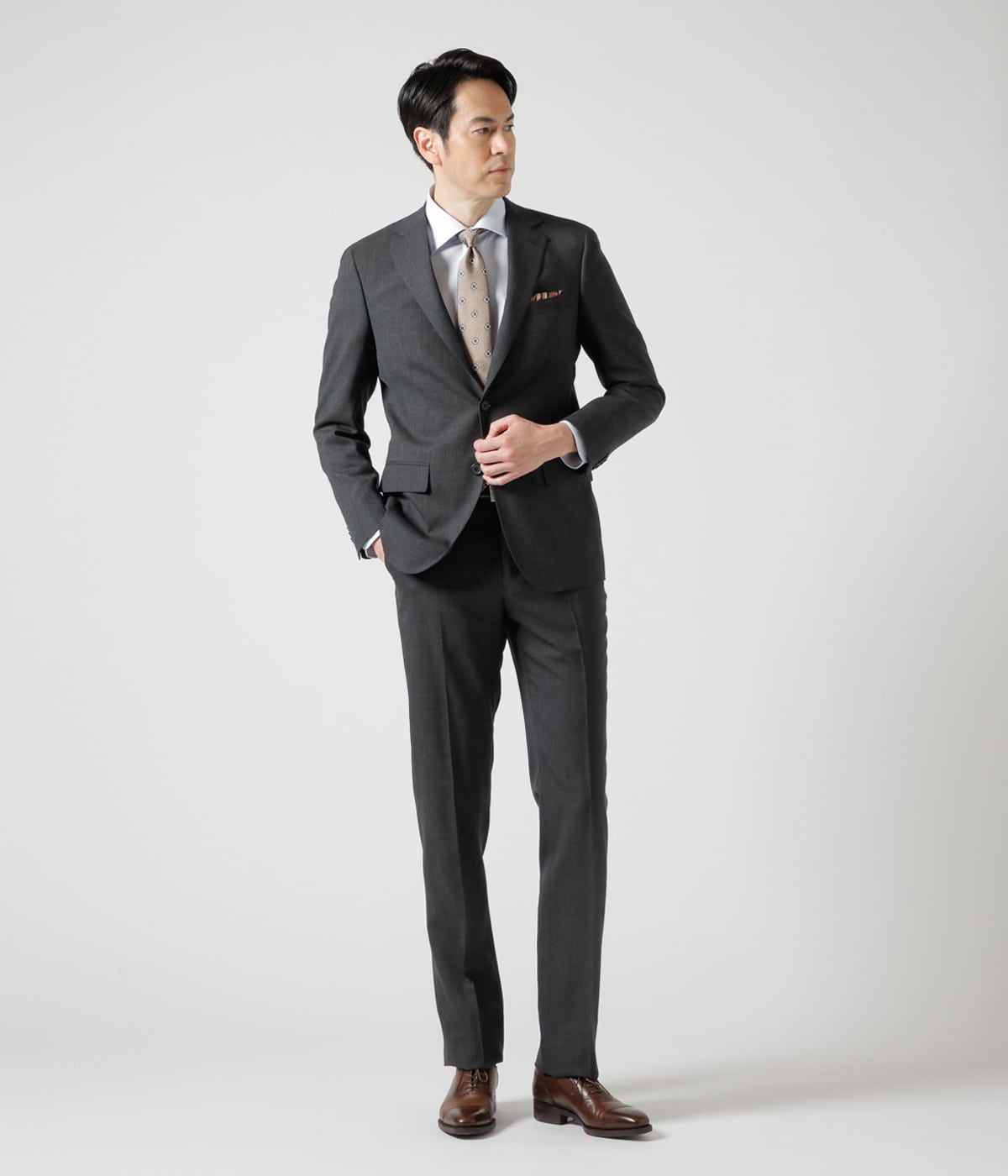 防シワ】TRAVEL COMFORT ウール ピンチェック スーツ(16022103-2024