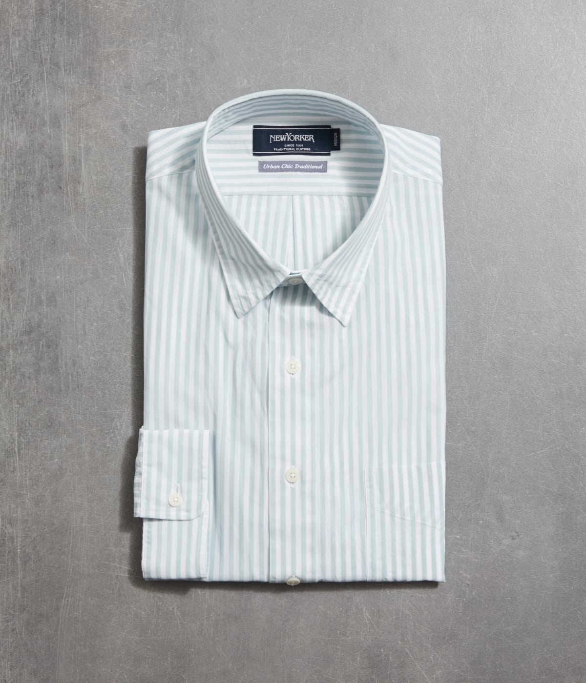 UCT】ライトグリーンストライプ 長袖ボックスシルエットシャツ