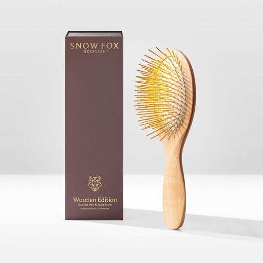 FOX SKINCARE Wooden Edition ヘアブラシ Gua Sha Hair & Scalp Brush