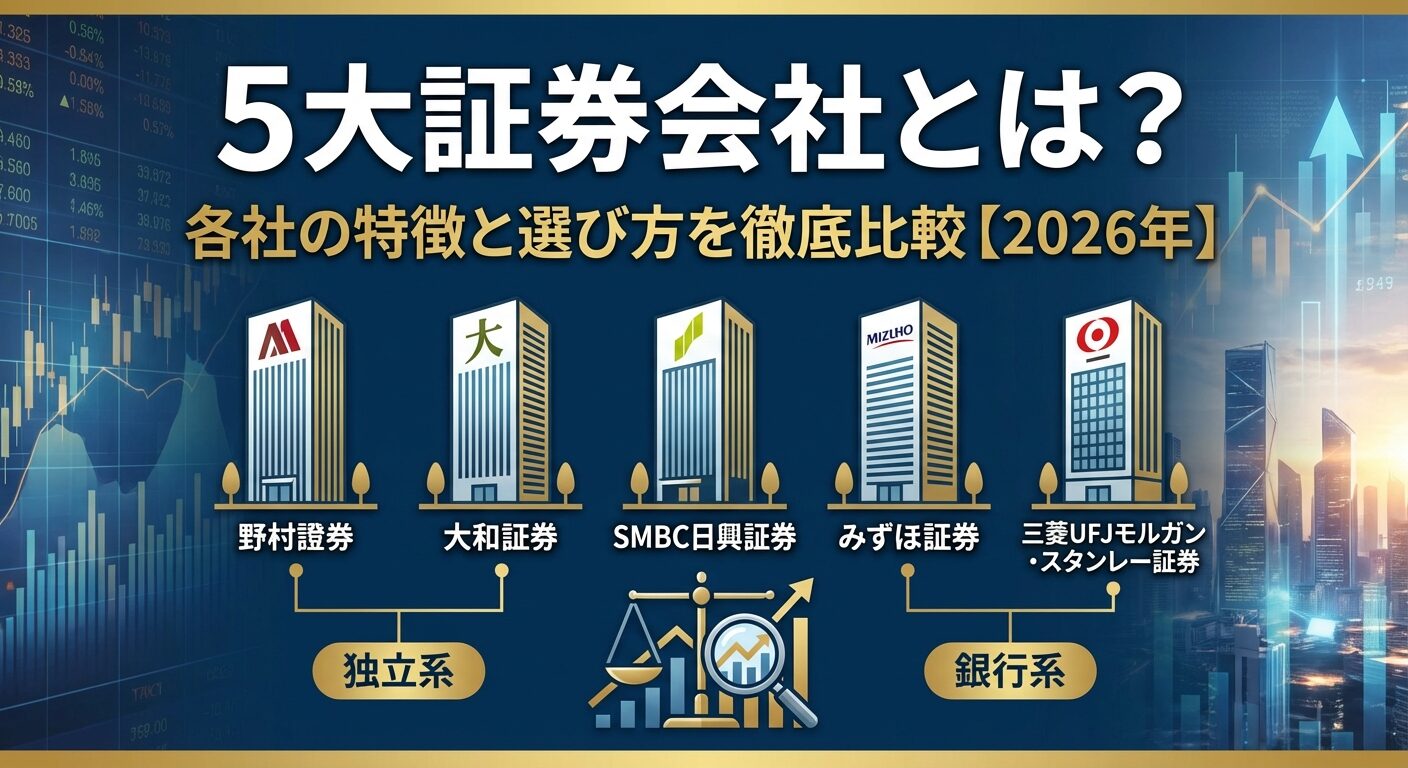 5大証券会社とは？各社の特徴と選び方を徹底比較【2026年】 | 会社設立