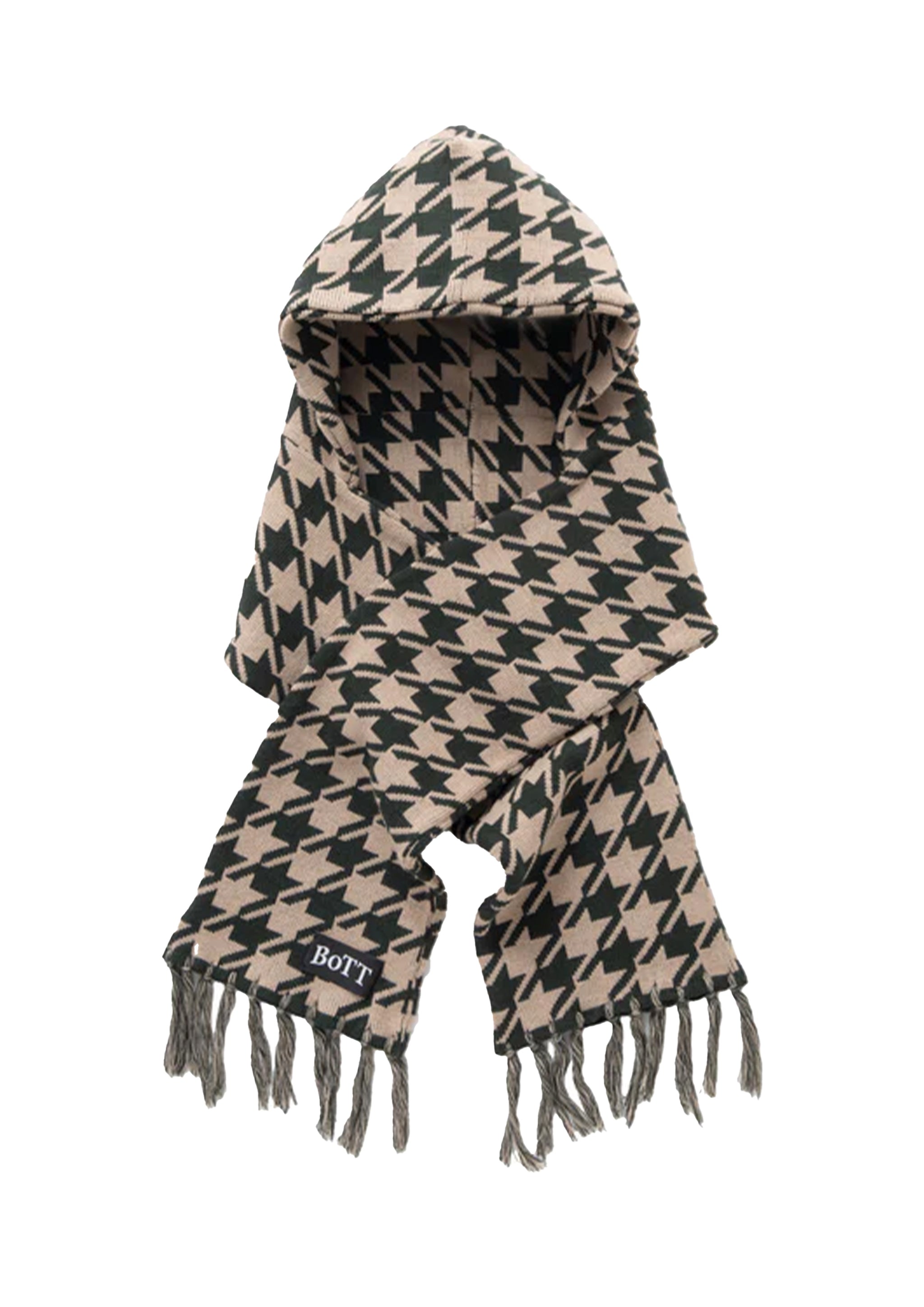 BOTT - HOUNDSTOOTH HOODED SCARF NATURAL – SOLAR MTP