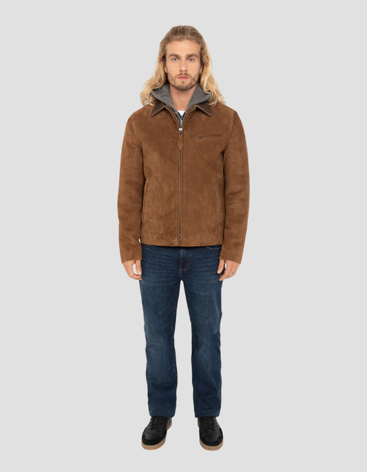 Rust suede worker jacket, goat suede - LCWORK | Schott NYC®