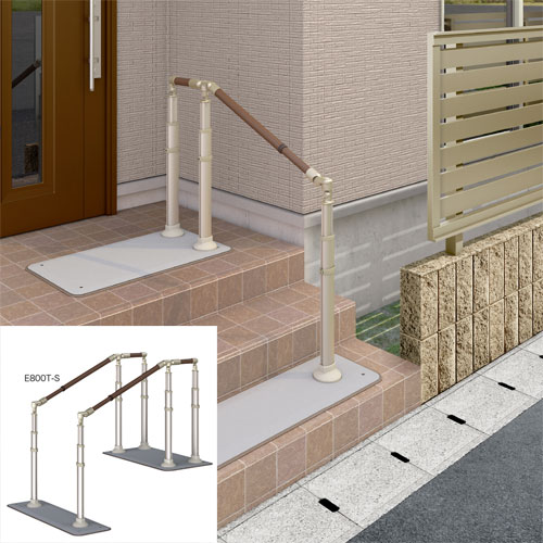 安寿 アットグリップ 伸縮手すりAT-C-E800T-S （両側タイプ） 置くだけ