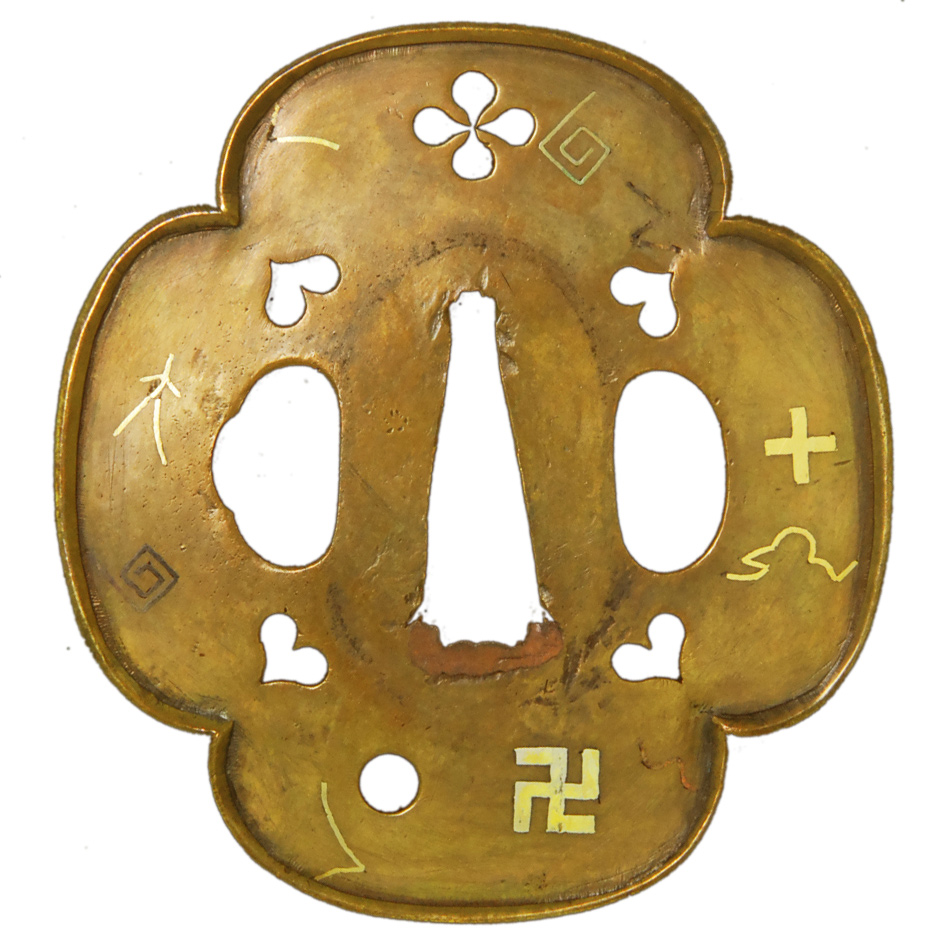 蔵出し 鍔透かし彫り 刀掛け 四振掛 蔵出し 鍔透かし彫り 刀掛け 四振