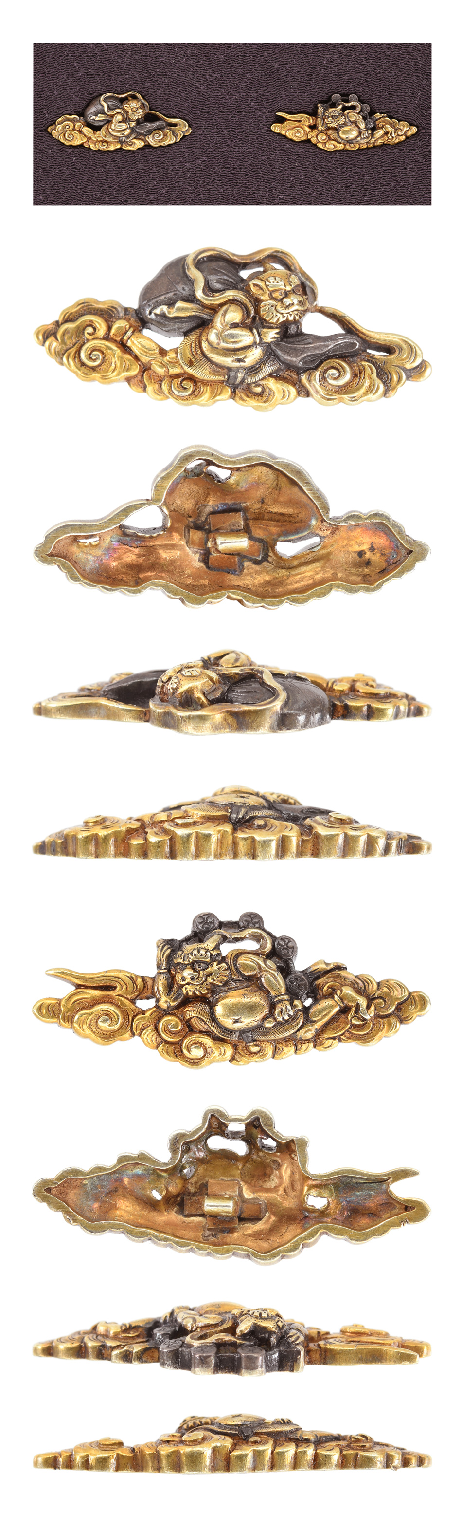 目貫 無銘 京金具師 風神雷神図目貫(ME-051024)｜刀・日本刀の販売なら