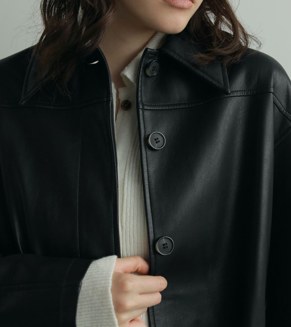 エコレザーオーバージャケット Ecoleather Over Jacket/anuke/アンヌーク