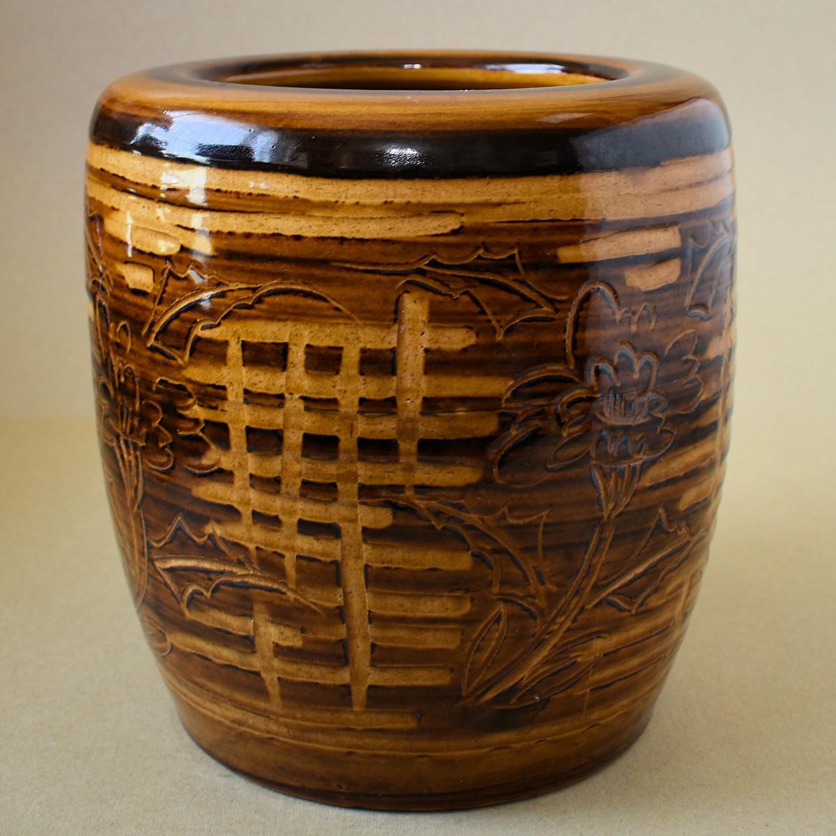 火鉢と炭道具の販売 骨董 斎明堂 / 絵付火鉢