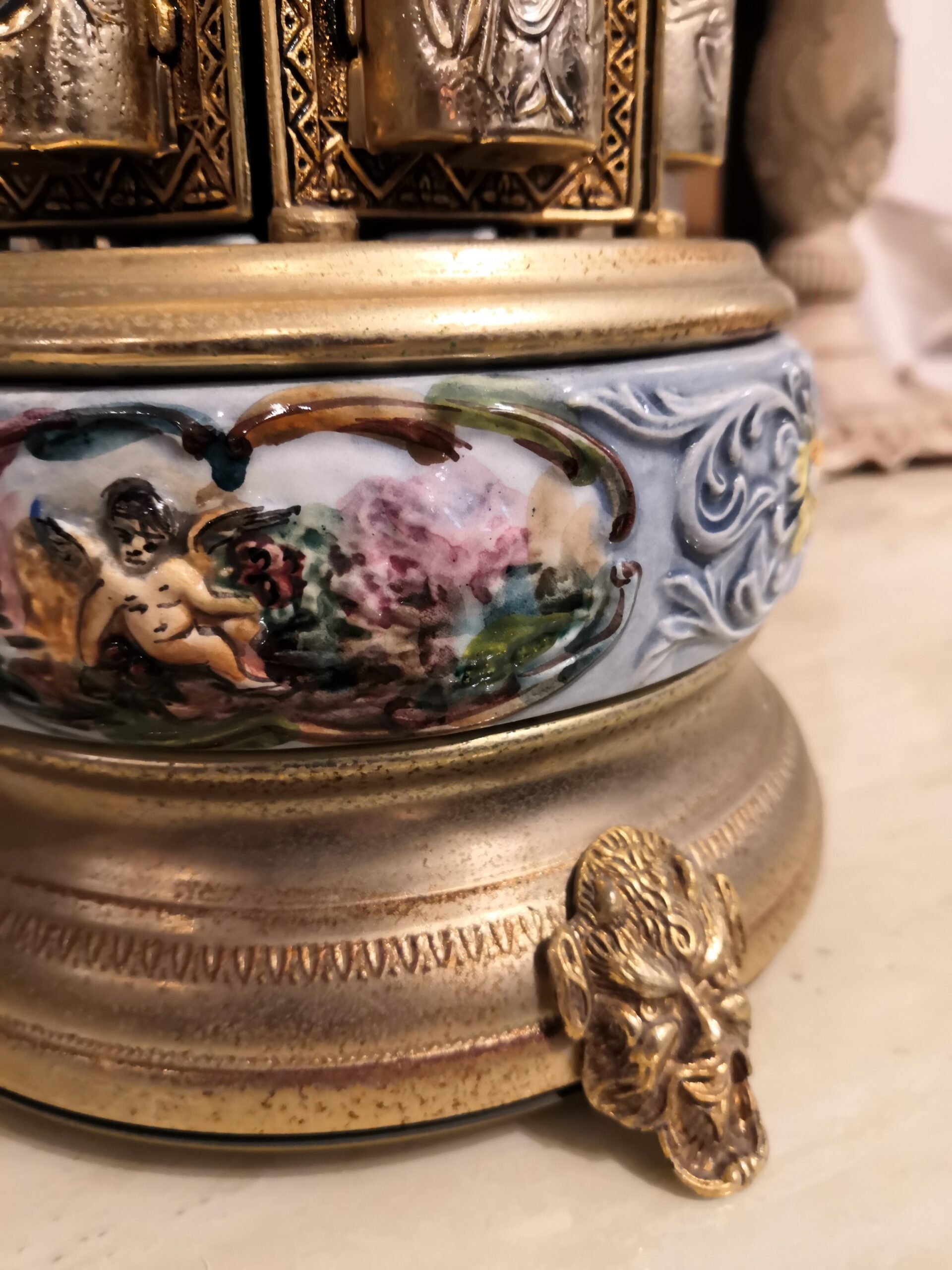 中古品】 REUGE リュージュ イタリア アンティーク 葉巻入れ ロココ