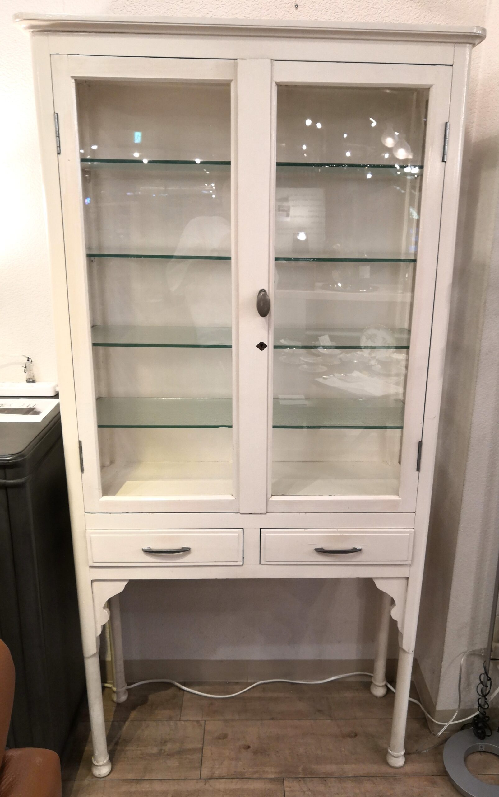 中古品 】ケビント 白 レトロ ヴィンテージ 医療棚 収納棚 ドクター