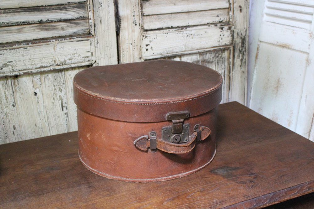 ヴィンテージ・レザーハットボックス | 雑貨とアンティークのお店MALTO
