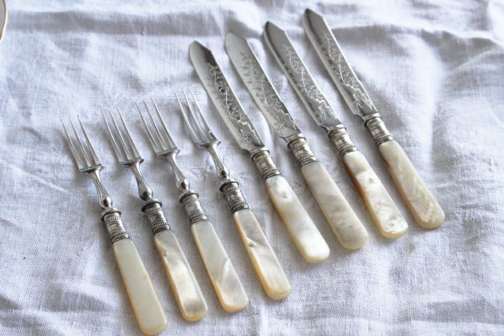 アンティーク マザーオブパール カトラリー イギリス製 白蝶貝の