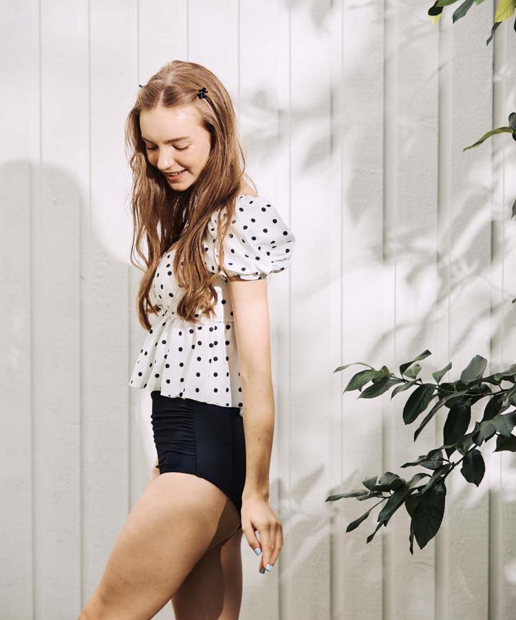 2025年新作】オシャレでかわいいパフスリーブノンワイヤービキニ 9M