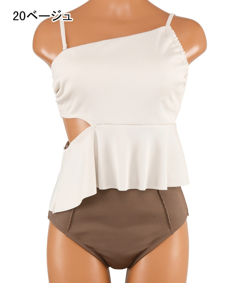 2024年新作】one shoulder ペプラム ビキニ【BLUE EDGE】｜三愛水着