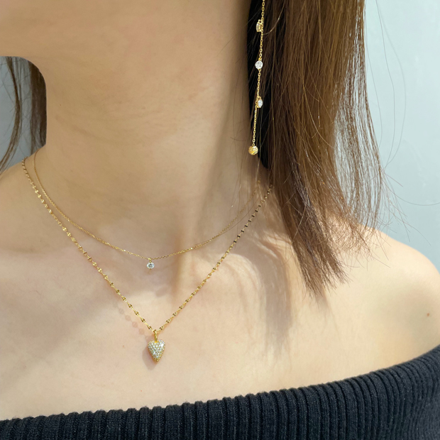 SJX W】LAB-GROWN DIAMOND (SYNTHETIC DIAMOND) SEMI NUDE NECKLACE
