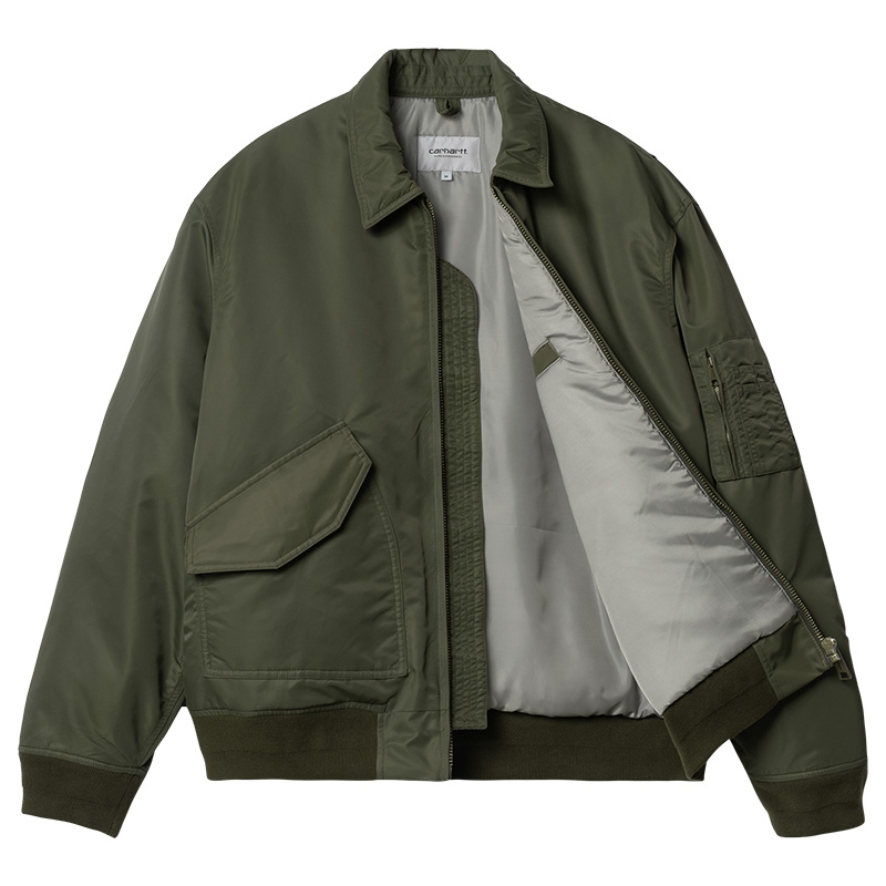 Carhartt WIP Olten Bomber Jacket Plant/Smoke Green | Skatestore