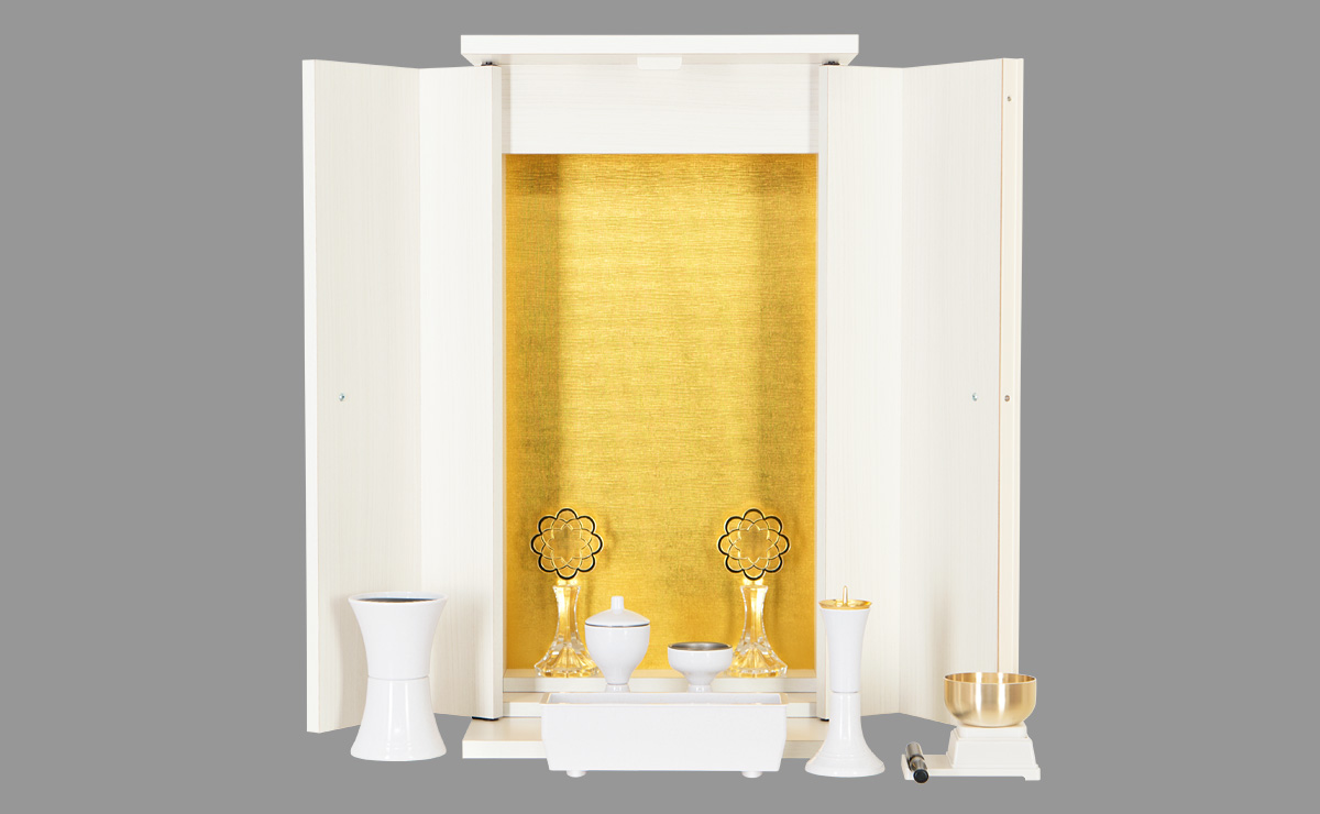 コンパクト仏壇 チェック ホワイト | 創価学会仏壇＆仏具専門店 SGI仏壇