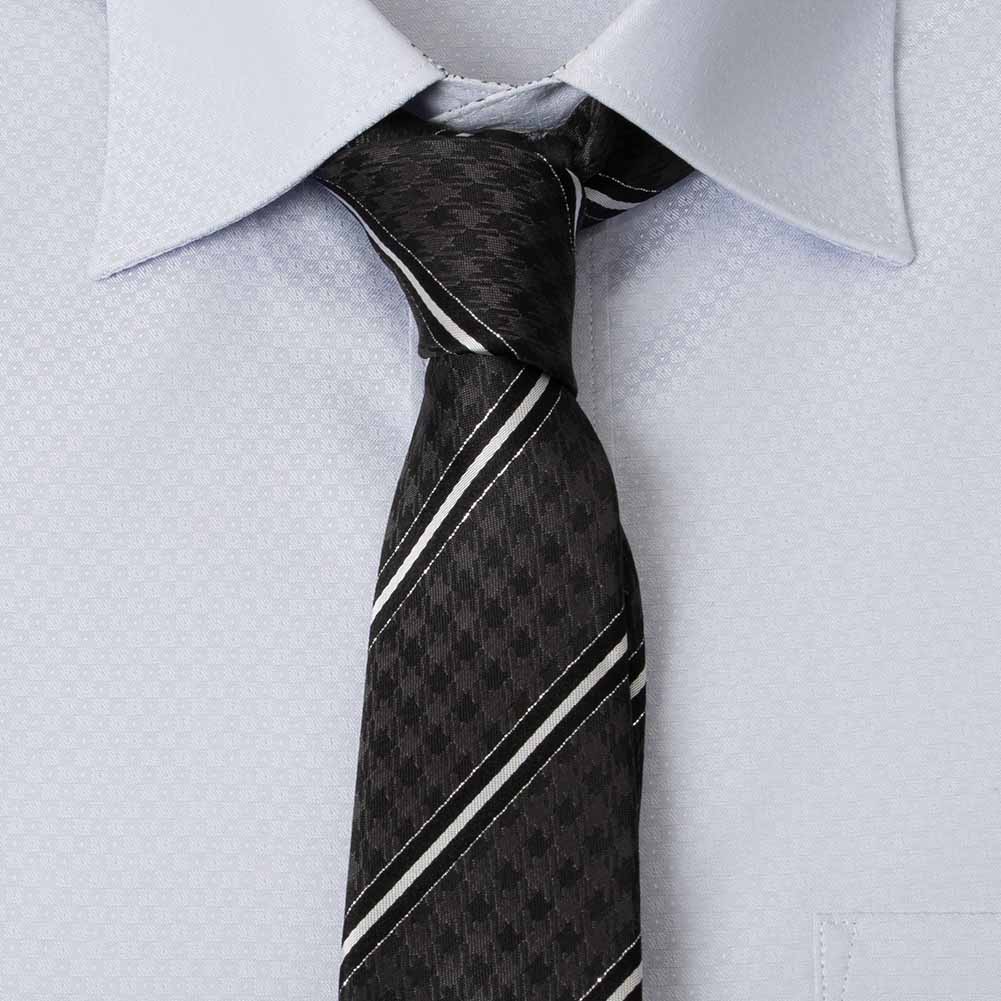 ネクタイ シルク 7センチ 7CM メール便 細め スリムタイ グレー