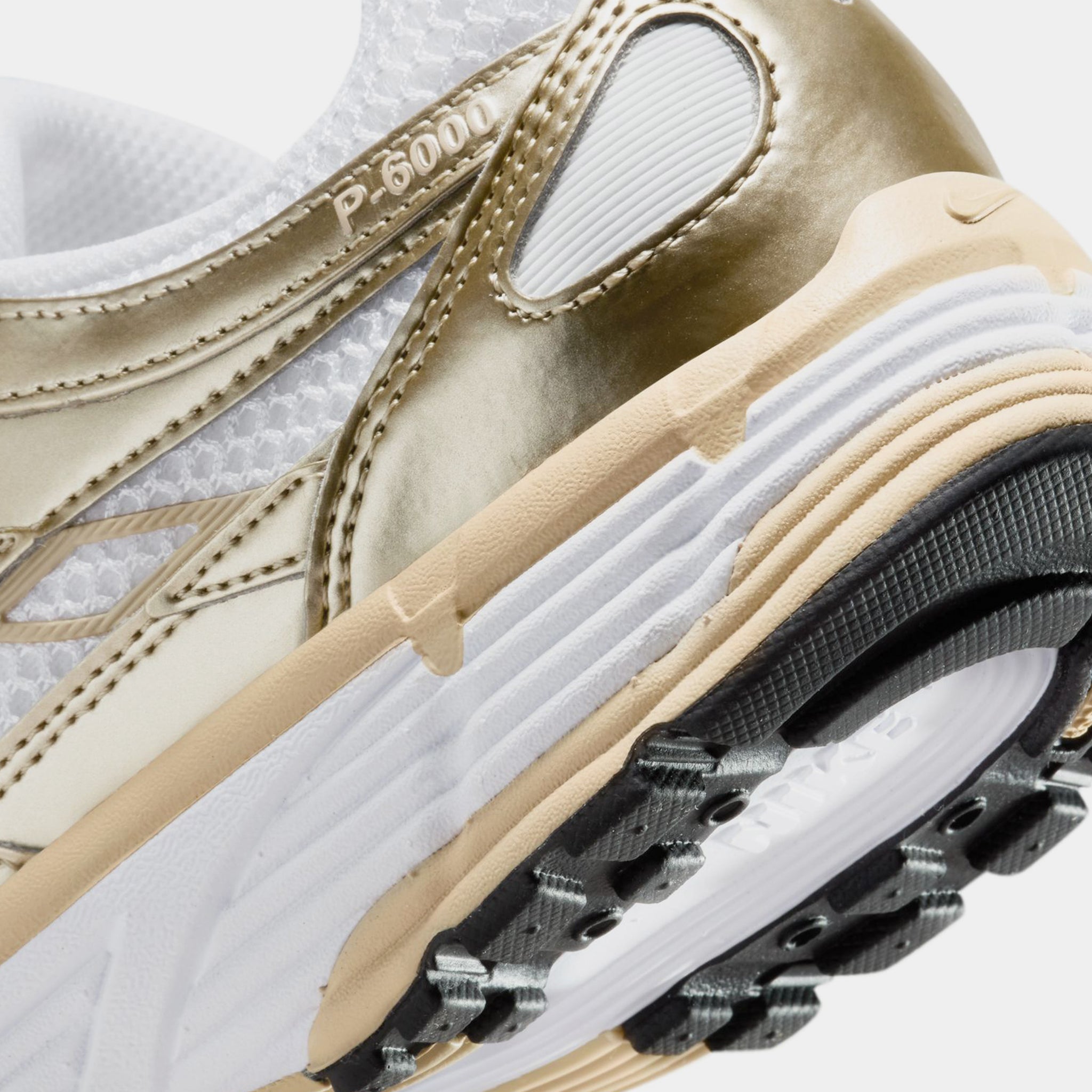 Nike P-6000 Womens Running Shoes White Grain Metallic Gold Grain