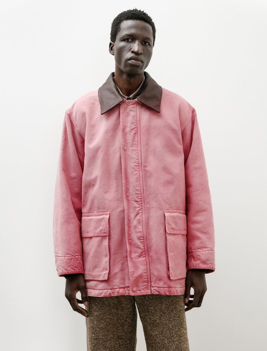 Auralee Product Dyed Organic Cotton Duck Blouson Faded Burgundy