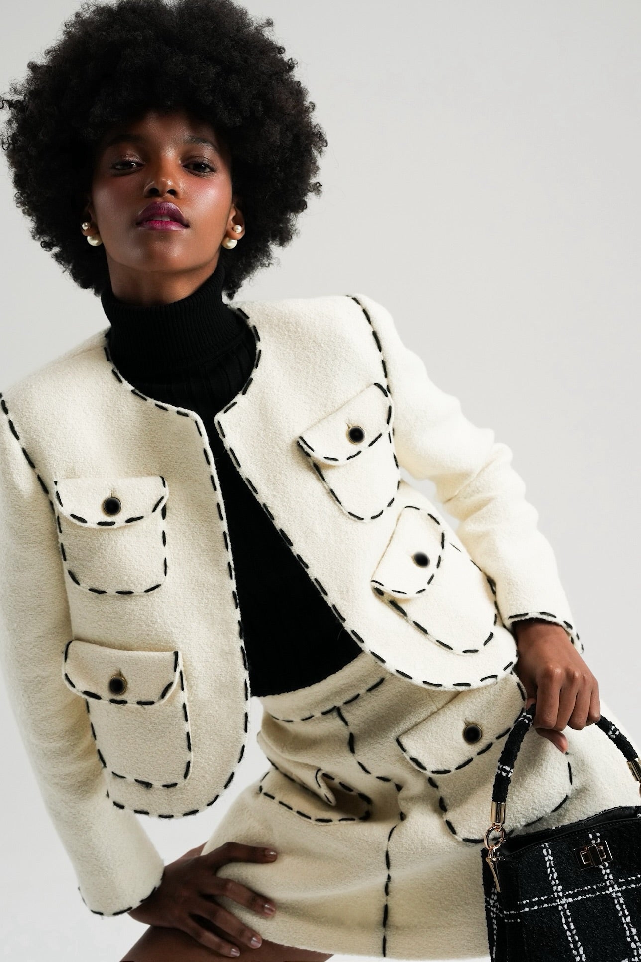 stitch tweed jacket – shéller / シェリエ