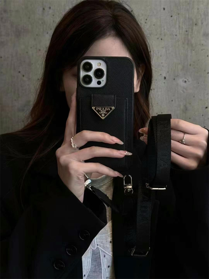 prada iphone16/16pro ケース カードケース 付き プラダ スマホ