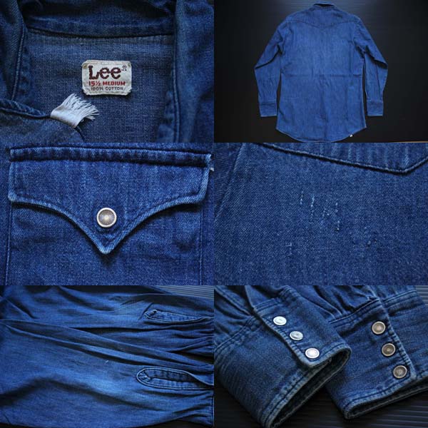 70s Leeリー デニム ウエスタンシャツ M - Sixpacjoe Web Shop