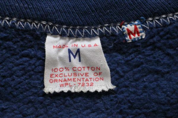 50s USA製 RUSSELLラッセル 無地 前V コットン スウェット 紺 M