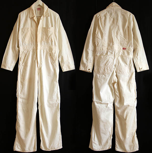 50s COWDEN HBT ヘリンボーンツイル オールインワン 生成り 36☆つなぎ