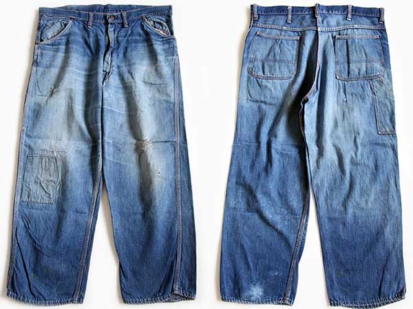 70s JCPenney BIGMACビッグマック デニム ペインターパンツ ボロ W38
