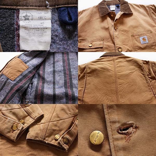 90s USA製 carharttカーハート ブランケットライナー ダック地