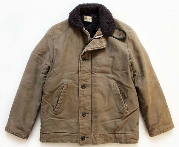 60s 民間 N-1タイプ ボアライナー デッキジャケット オリーブドラブ