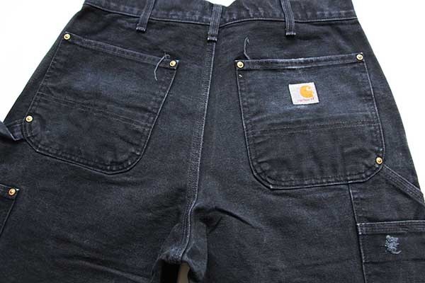 USA製 carharttカーハート ダブルニー ダック地 ペインターパンツ 黒