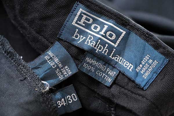 90s ポロ ラルフローレン HAMMOND PANT ツータック コットン チノパン