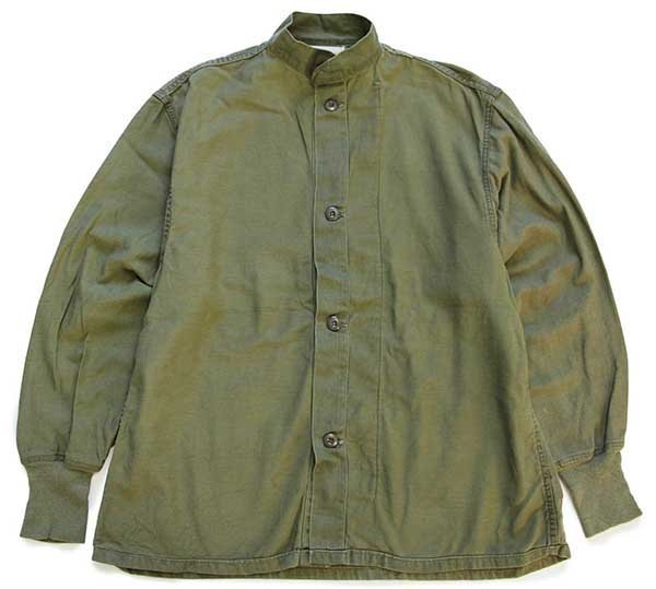 70s 米軍 U.S.ARMY スタンドカラー コットンサテン ケミカル