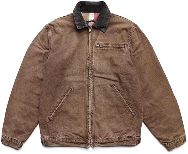 90s USA製 Dickiesディッキーズ ダック地 ワークジャケット 焦げ茶