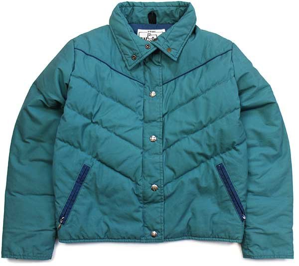 70s Woolrichウールリッチ ナイロン ダウンジャケット エメラルド